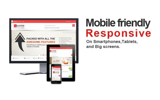 Koupon is fully responsive and compatible with all types of devices.