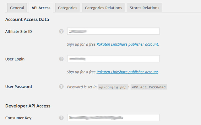 API Access Settings