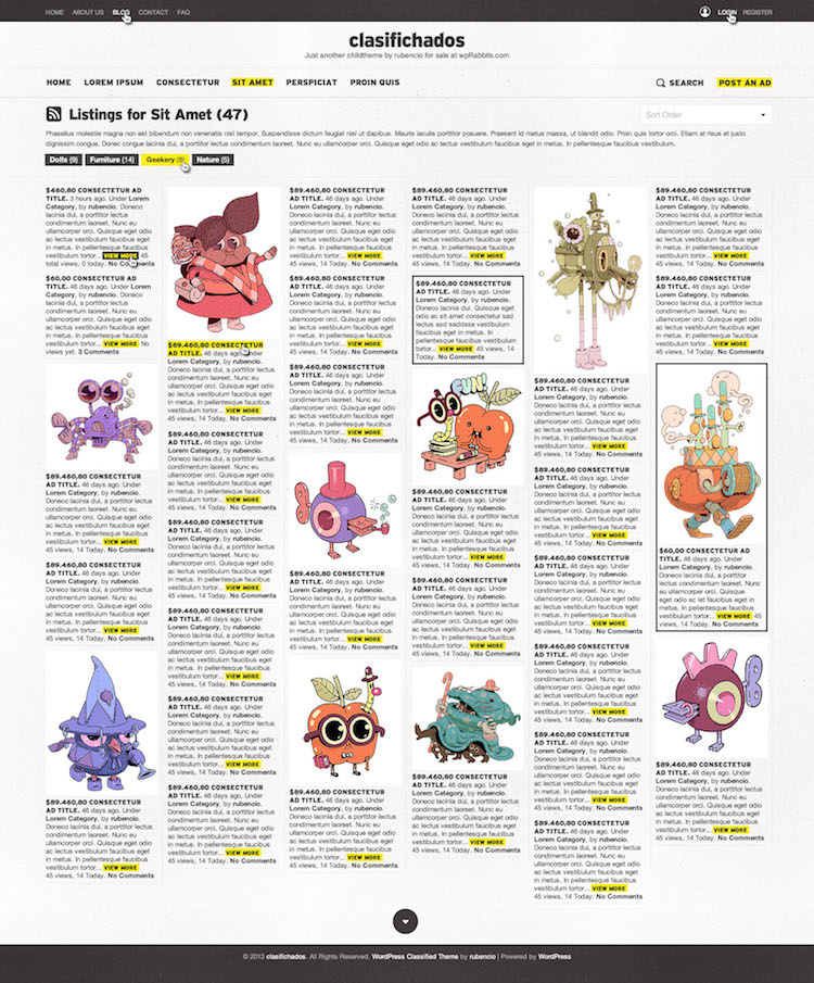 clasifichados childtheme - category