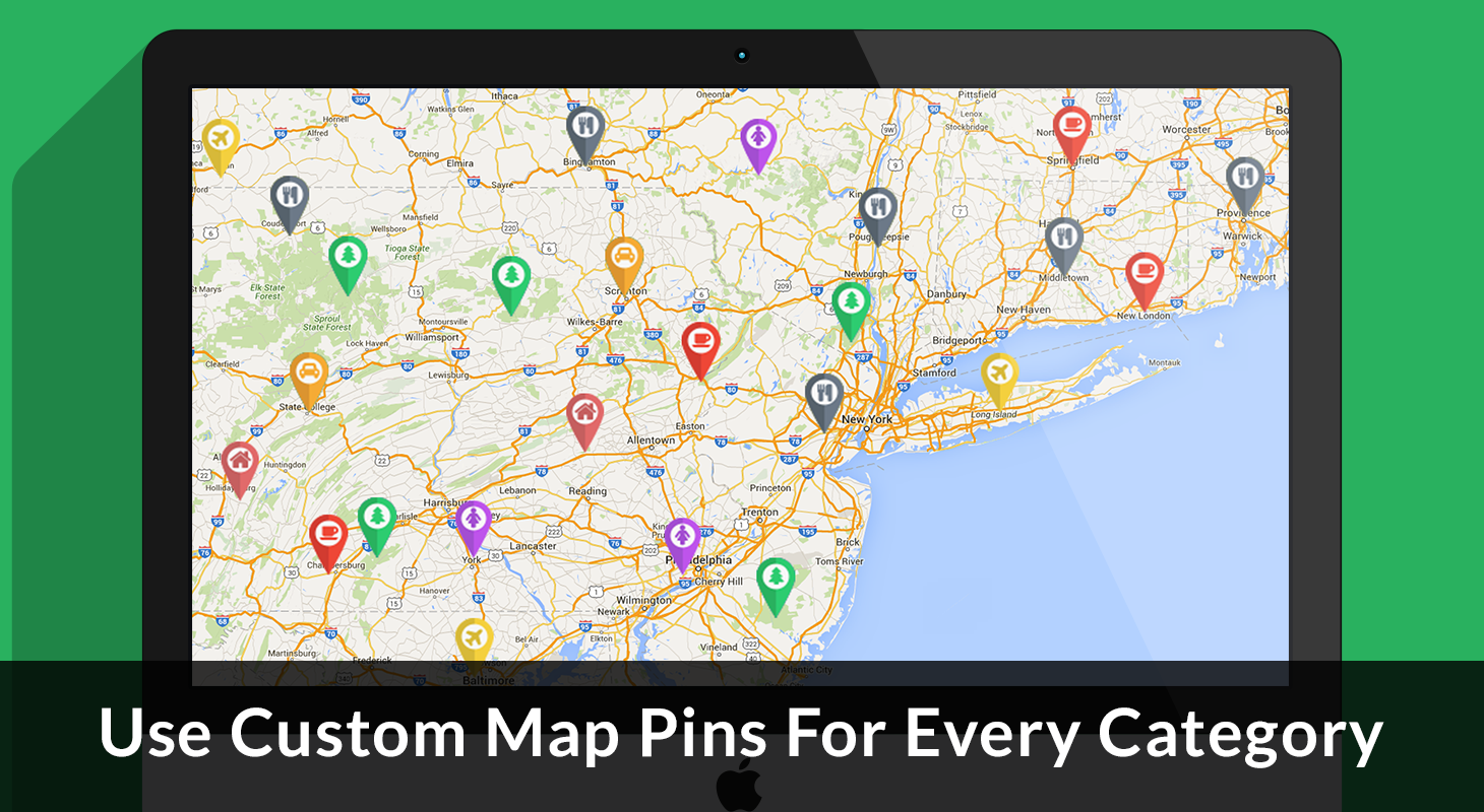 virtual travel map with pins