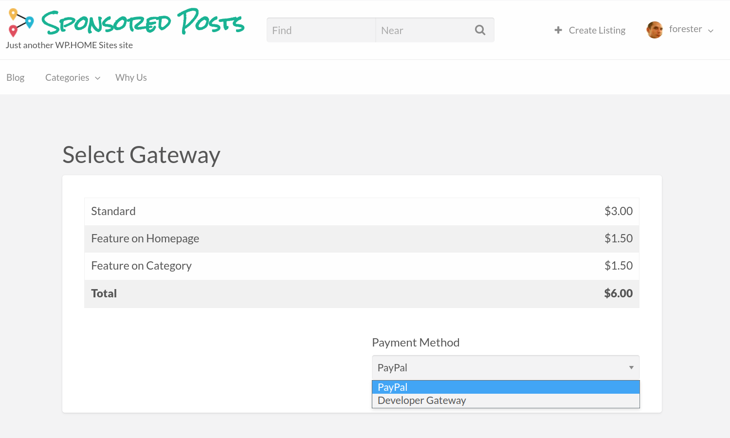 Select Gateway step with advanced options enabled:  Pricing Plans, Pricing Addons,…