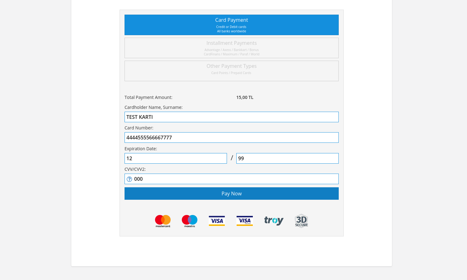 PayTR Payment Form